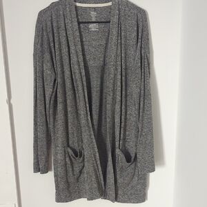 Secret Treasures Women's Gray Open Cardigan